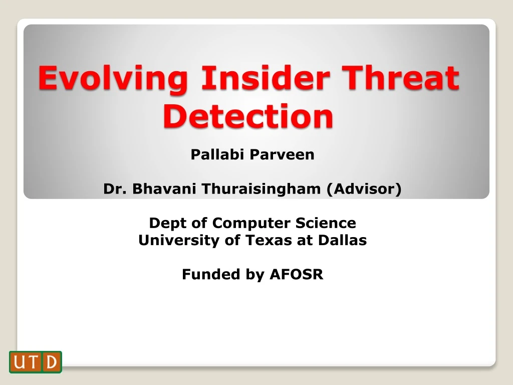 evolving insider threat detection