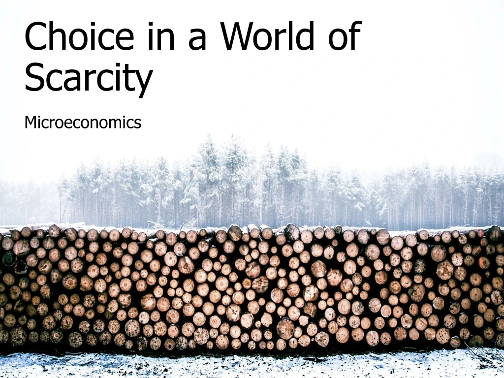 choice in a world of scarcity