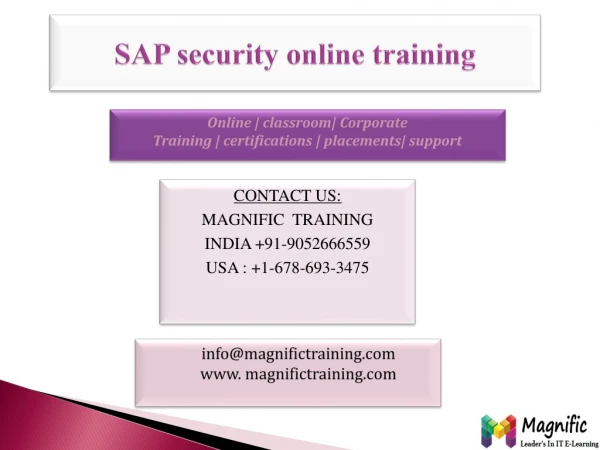 SAP security online training