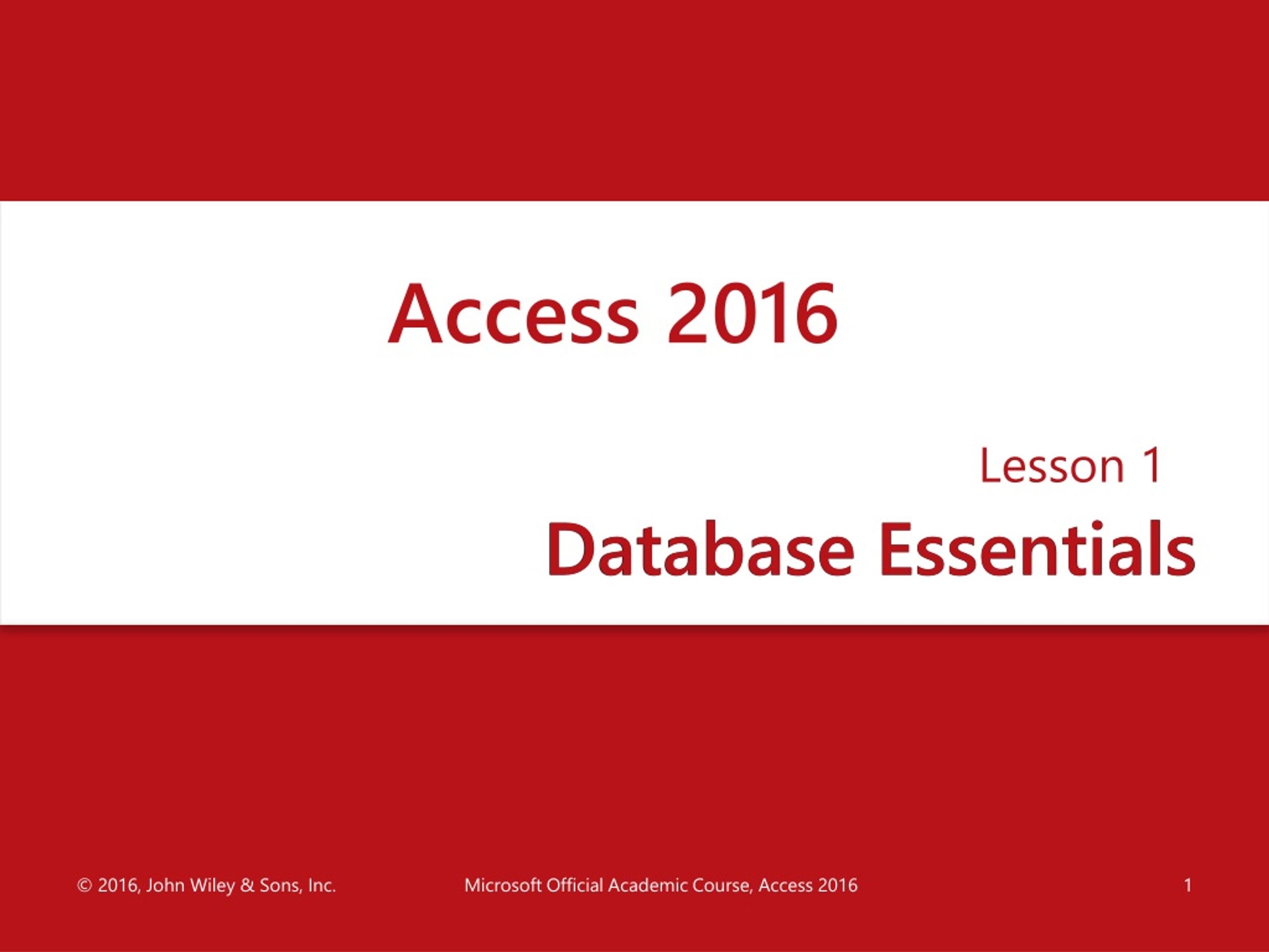 Database Essentials - slide 1