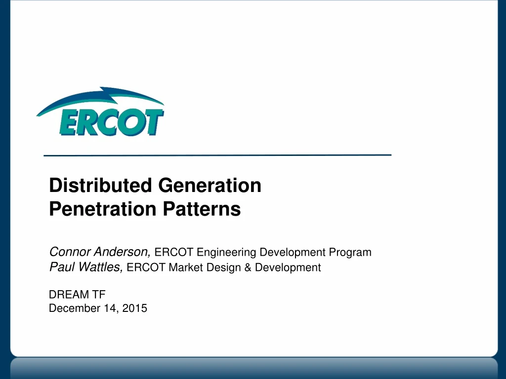 distributed generation penetration patterns