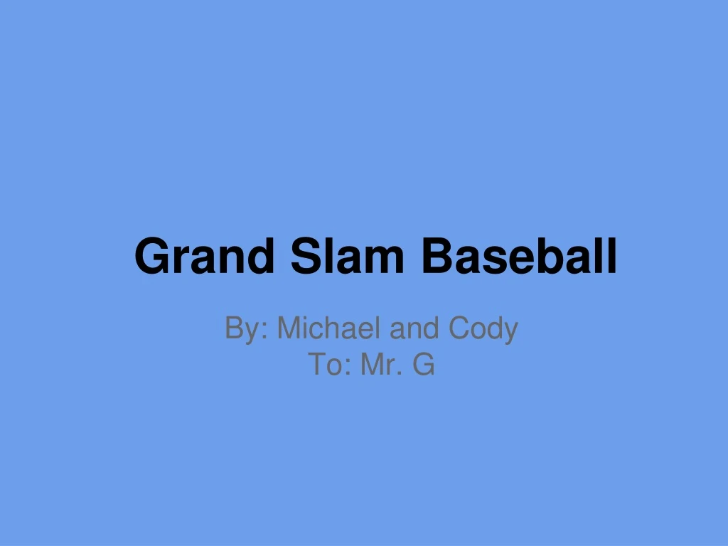 grand slam baseball