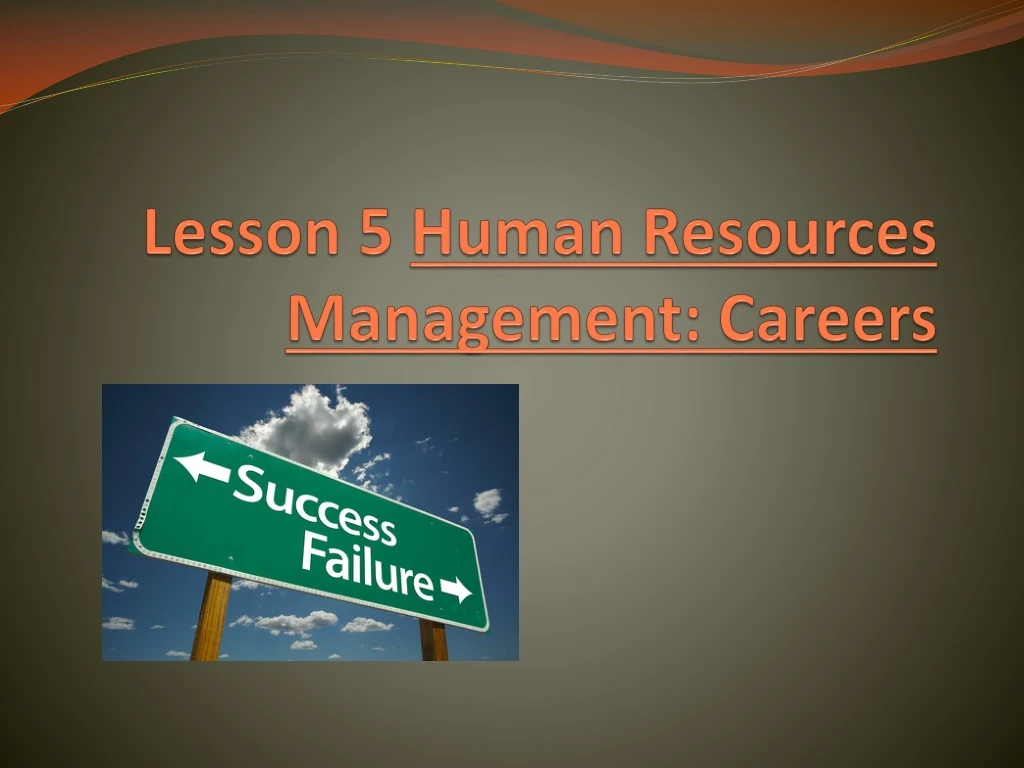 lesson 5 human resources management careers