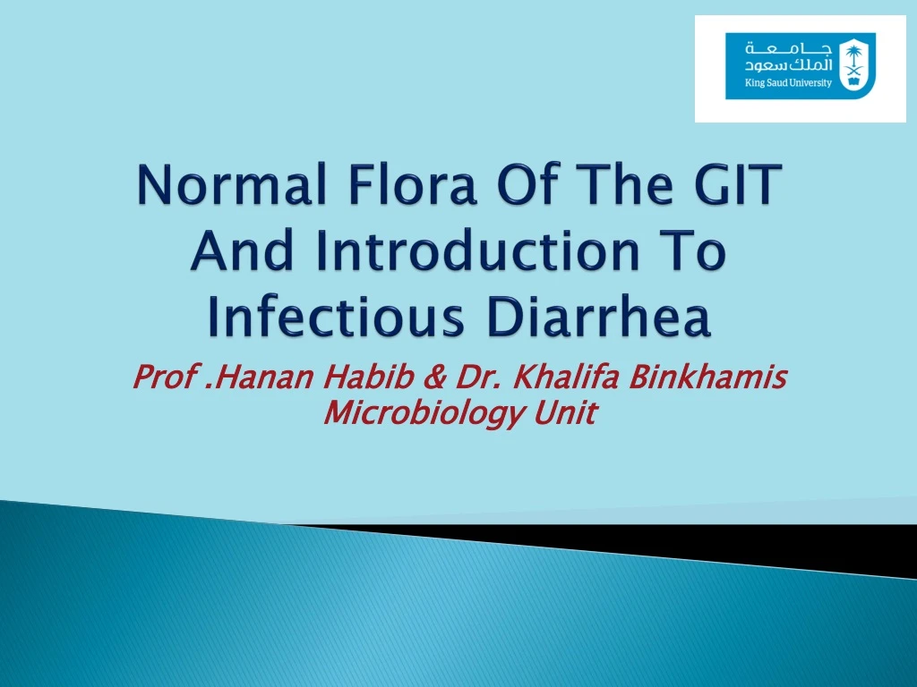 normal flora of the git and introduction to infectious diarrhea