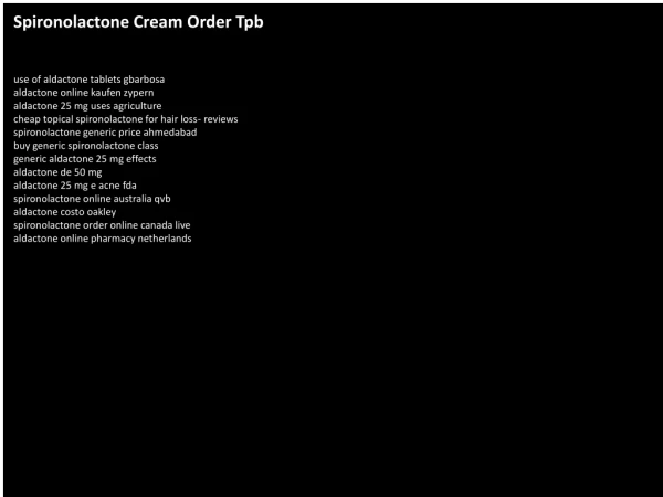 Spironolactone Cream Order Tpb