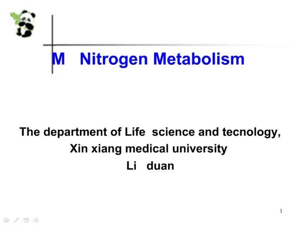 M Nitrogen Metabolism
