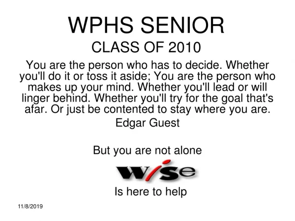 WPHS SENIOR CLASS OF 2010