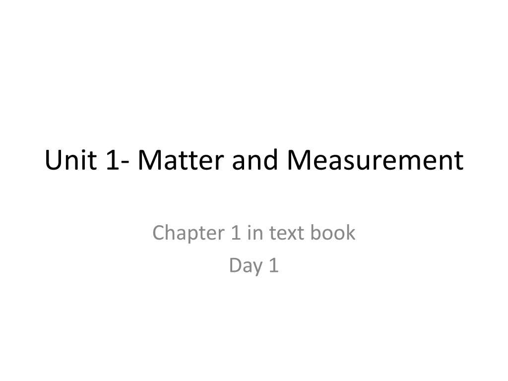 unit 1 matter and measurement