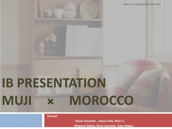 IB Presentation MUJI × Morocco