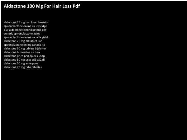 Aldactone 100 Mg For Hair Loss Pdf