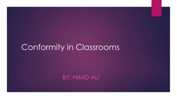Conformity in Classrooms