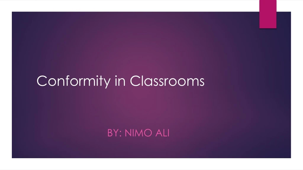 conformity in classrooms