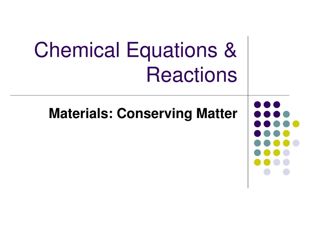 chemical equations reactions