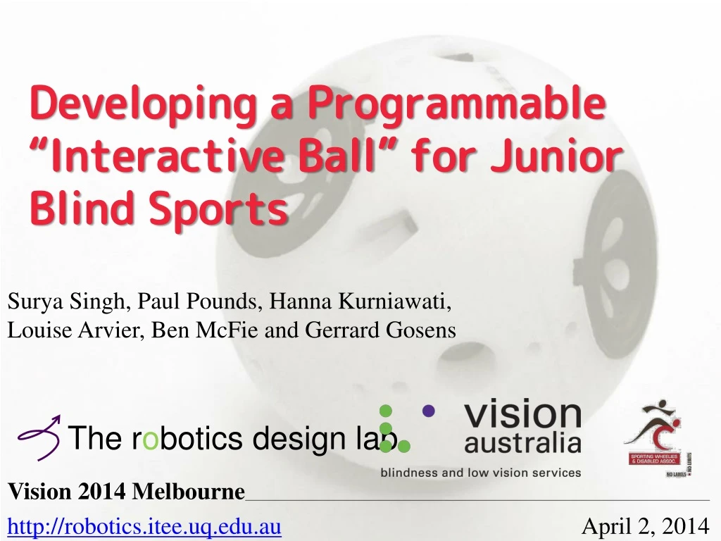developing a programmable interactive ball for junior blind sports