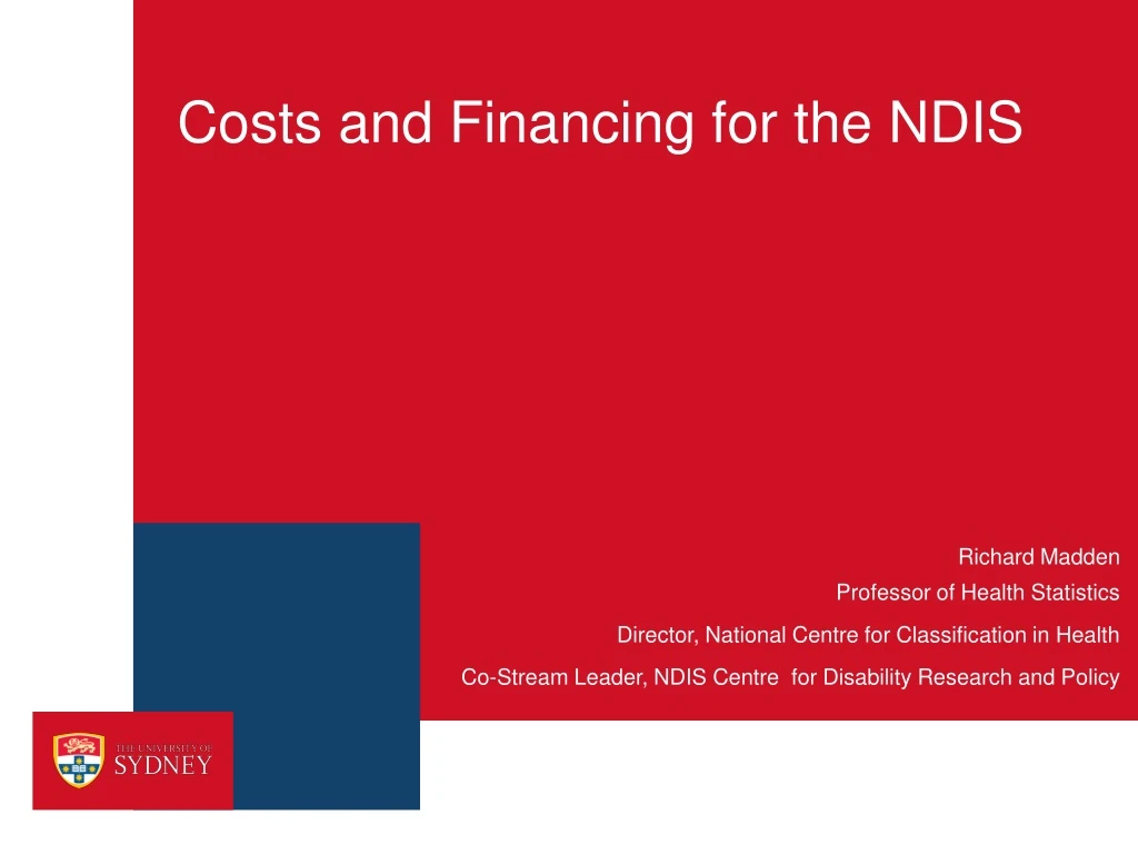 costs and financing for the ndis