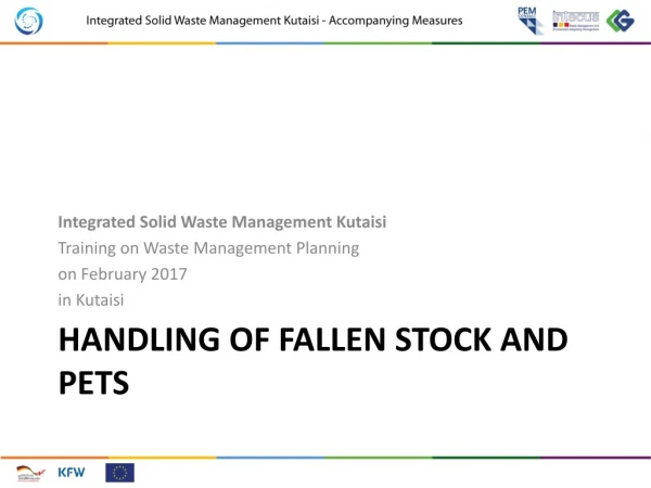 HANDLING OF FALLEN STOCK AND PETS