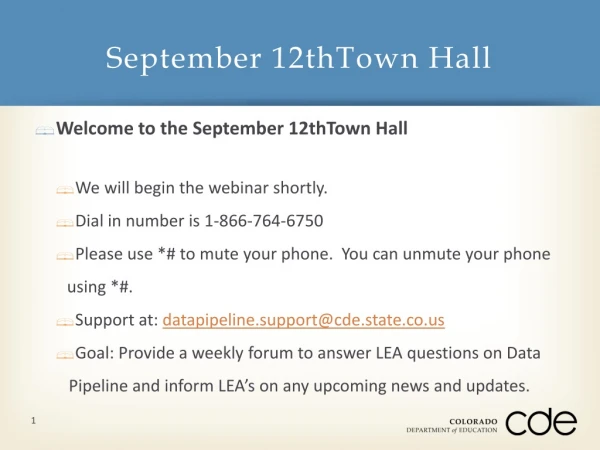 September 12thTown Hall