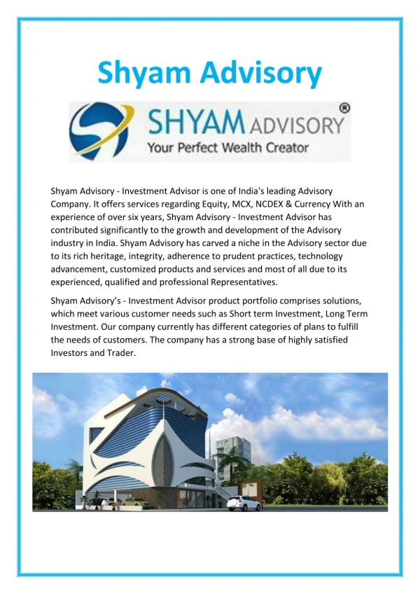 Shyam Advisory