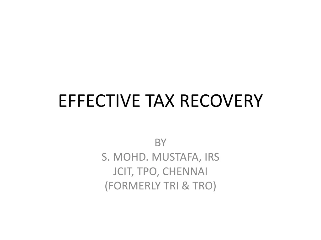 effective tax recovery