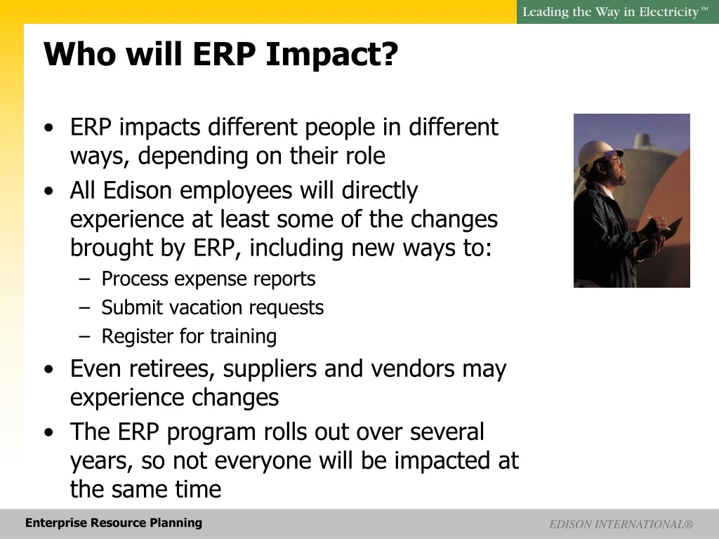 who will erp impact