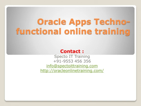 Oracle Apps Techno-functional online training
