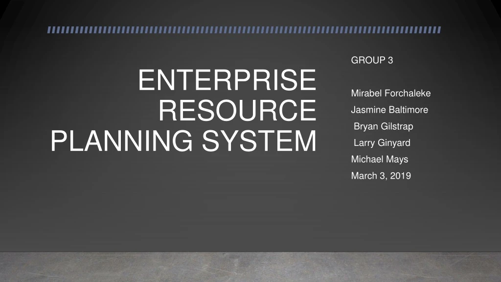 enterprise resource planning system