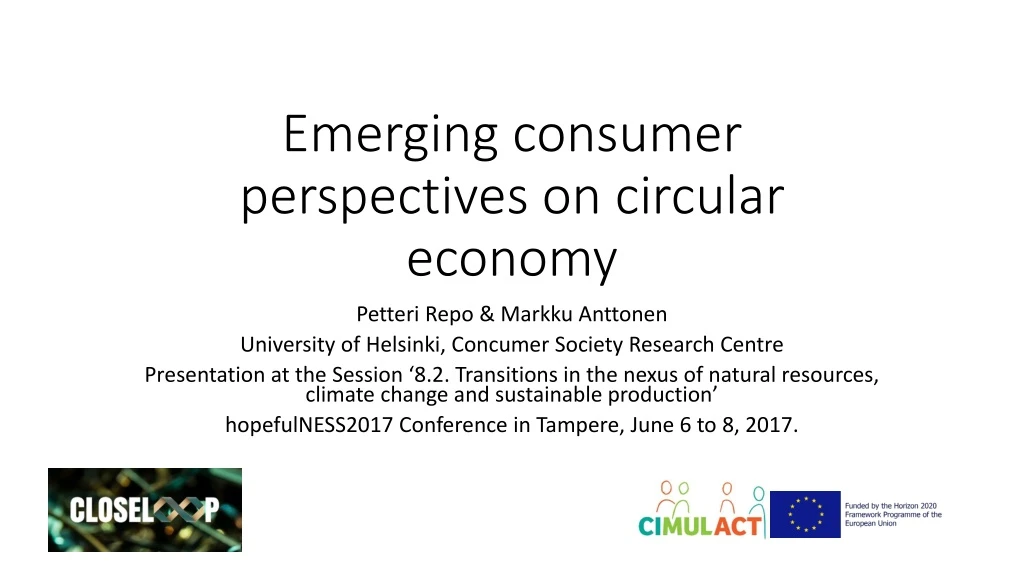 emerging consumer perspectives on circular economy