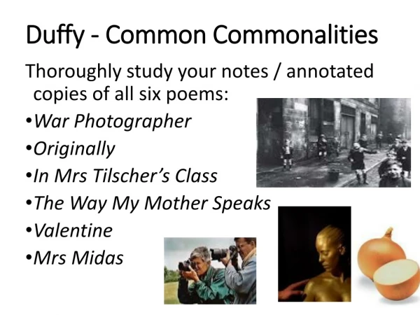 Duffy - Common Commonalities