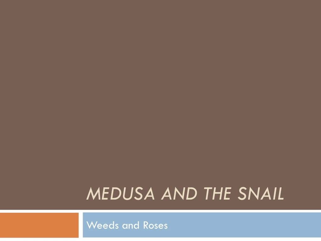 medusa and the snail