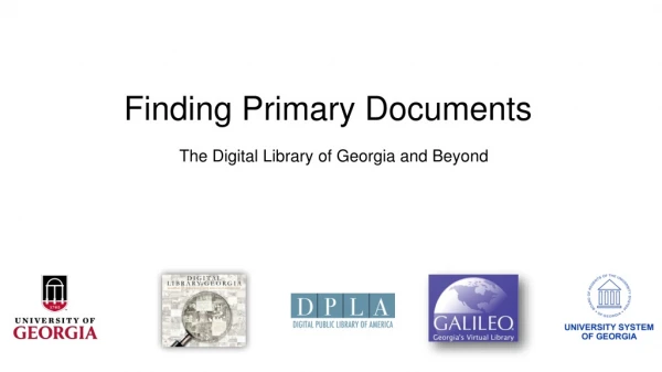 Finding Primary Documents