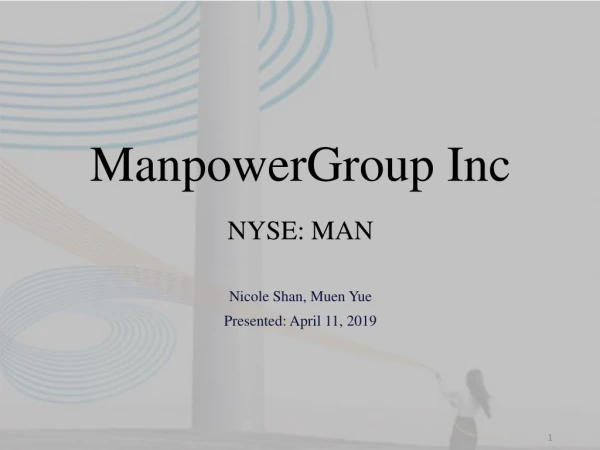 ManpowerGroup Inc NYSE: MAN