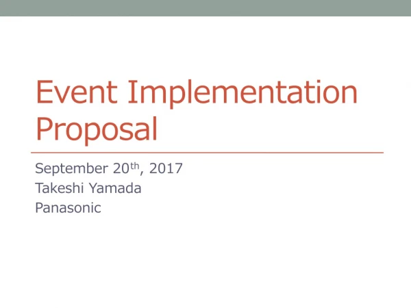 Event Implementation Proposal