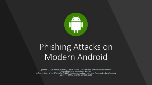 Phishing Attacks on Modern Android