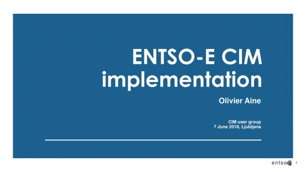 ENTSO-E CIM implementation