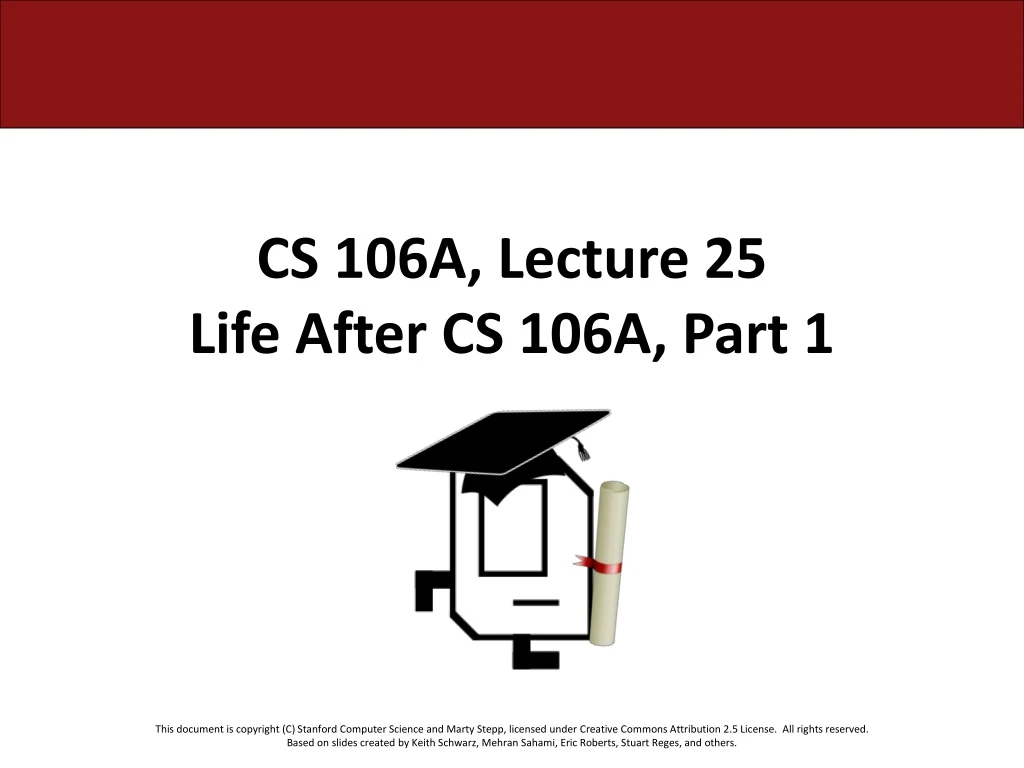 cs 106a lecture 25 life after cs 106a part 1