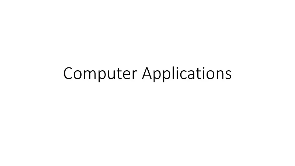 computer applications