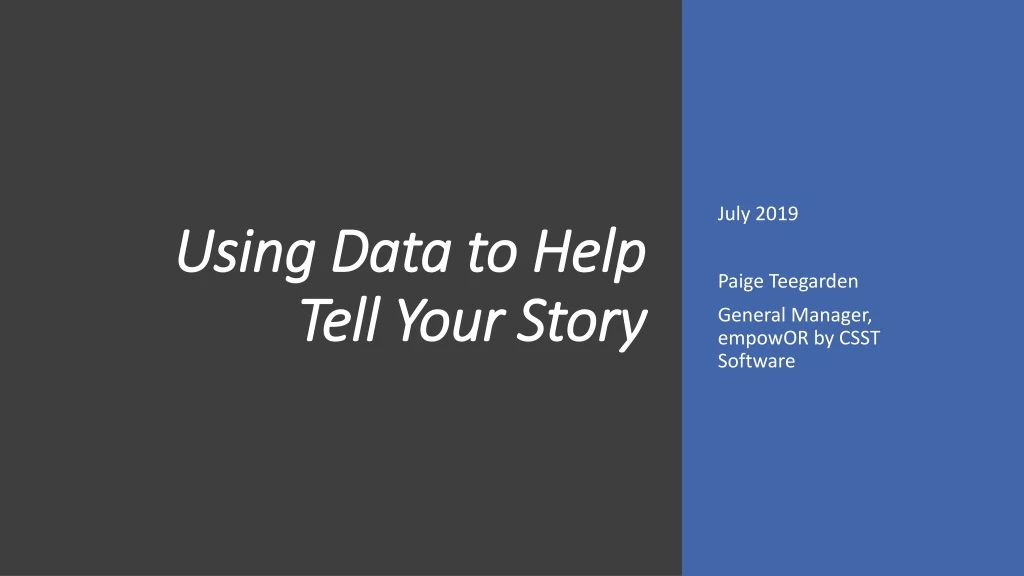 using data to help tell your story