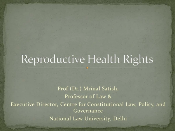 Reproductive Health Rights