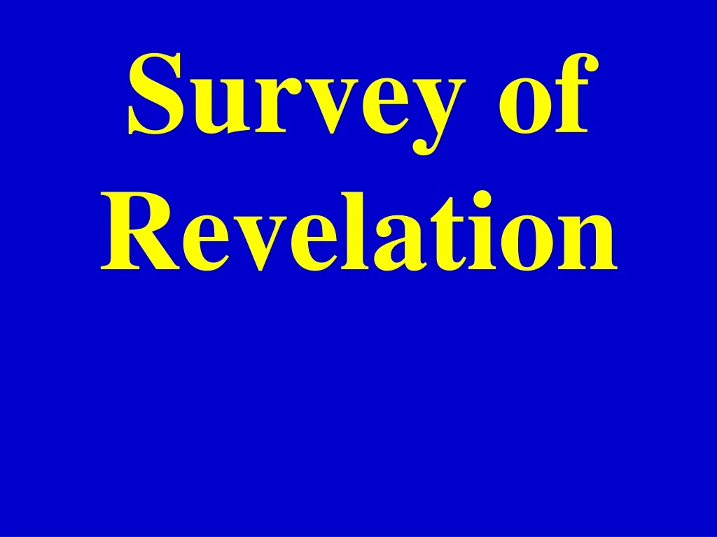 survey of revelation