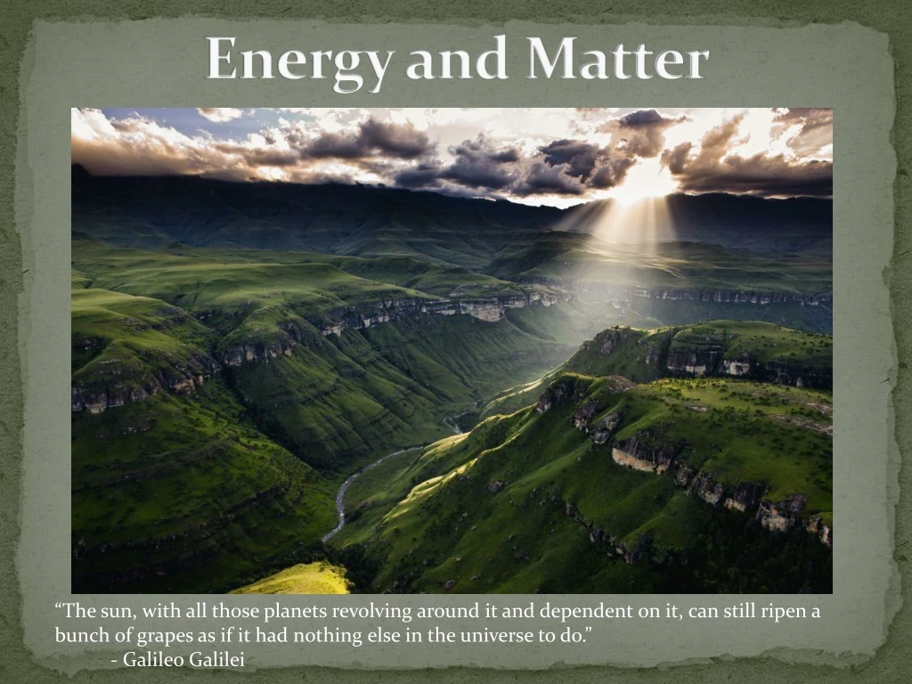 energy and matter