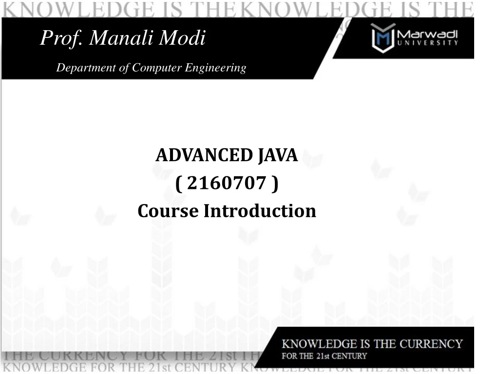 advanced java 2160707 course introduction