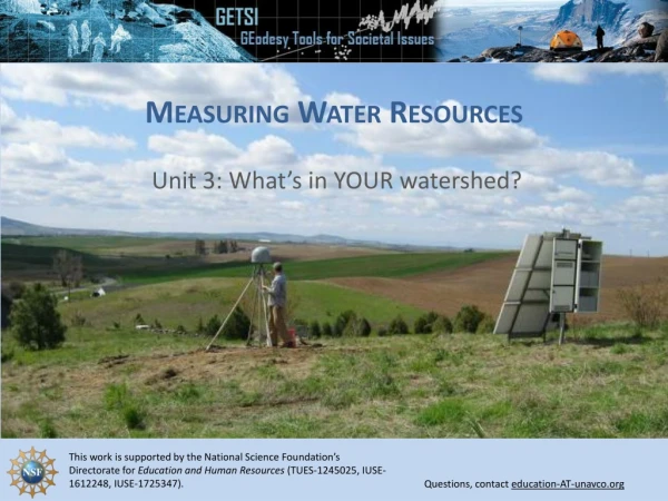 Measuring Water Resources