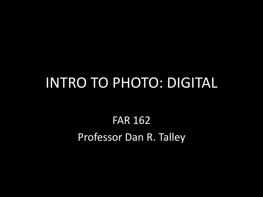 intro to photo digital