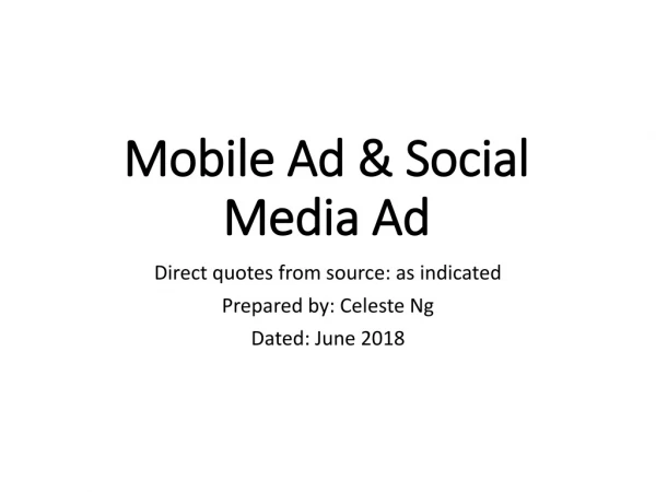 Mobile Ad &amp; Social Media Ad
