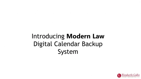 Introducing Modern Law Digital Calendar Backup System