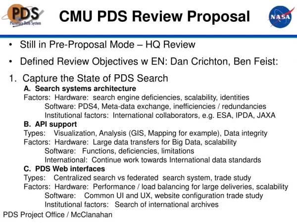 CMU PDS Review Proposal