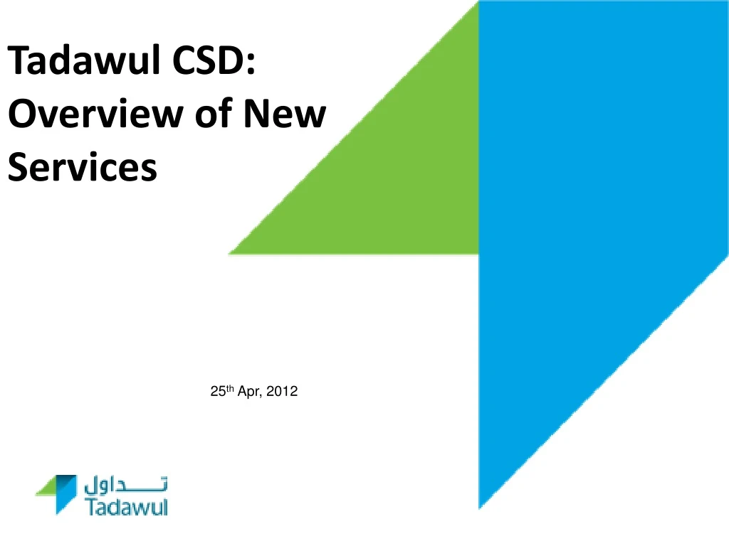 tadawul csd overview of new services