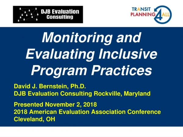 Monitoring and Evaluating Inclusive Program Practices