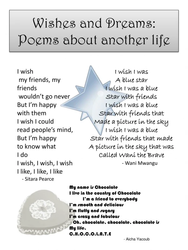 Wishes and Dreams: Poems about another life