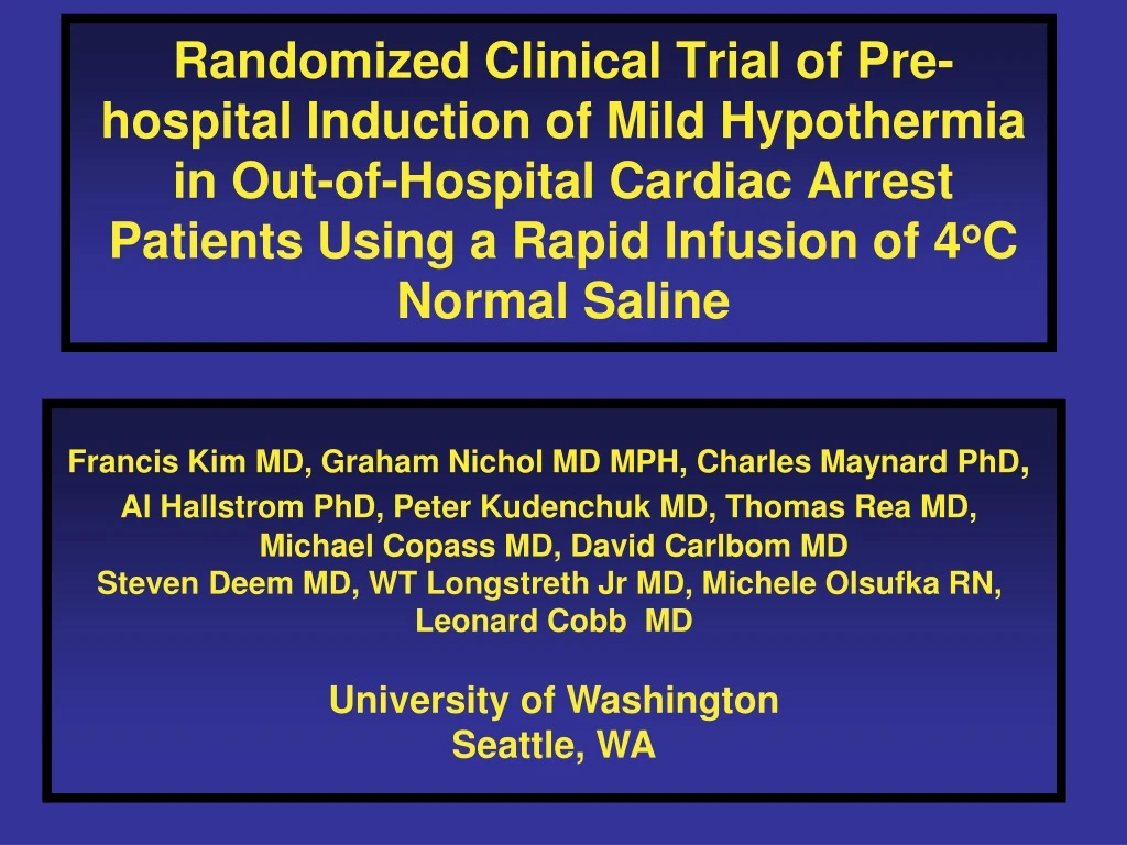 randomized clinical trial of pre hospital